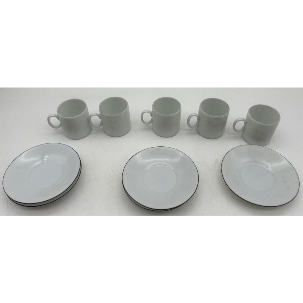 Vintage medallion porcelain RENNER five Piece  cup and saucer child’s tea set
